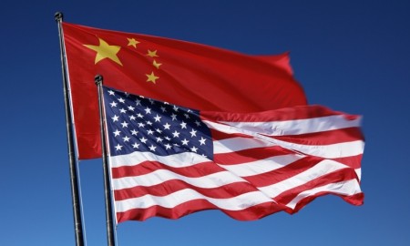 US China Flags