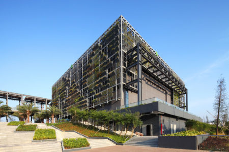 A low-carbon exhibition building at the Shenzhen International Low-Carbon City project.